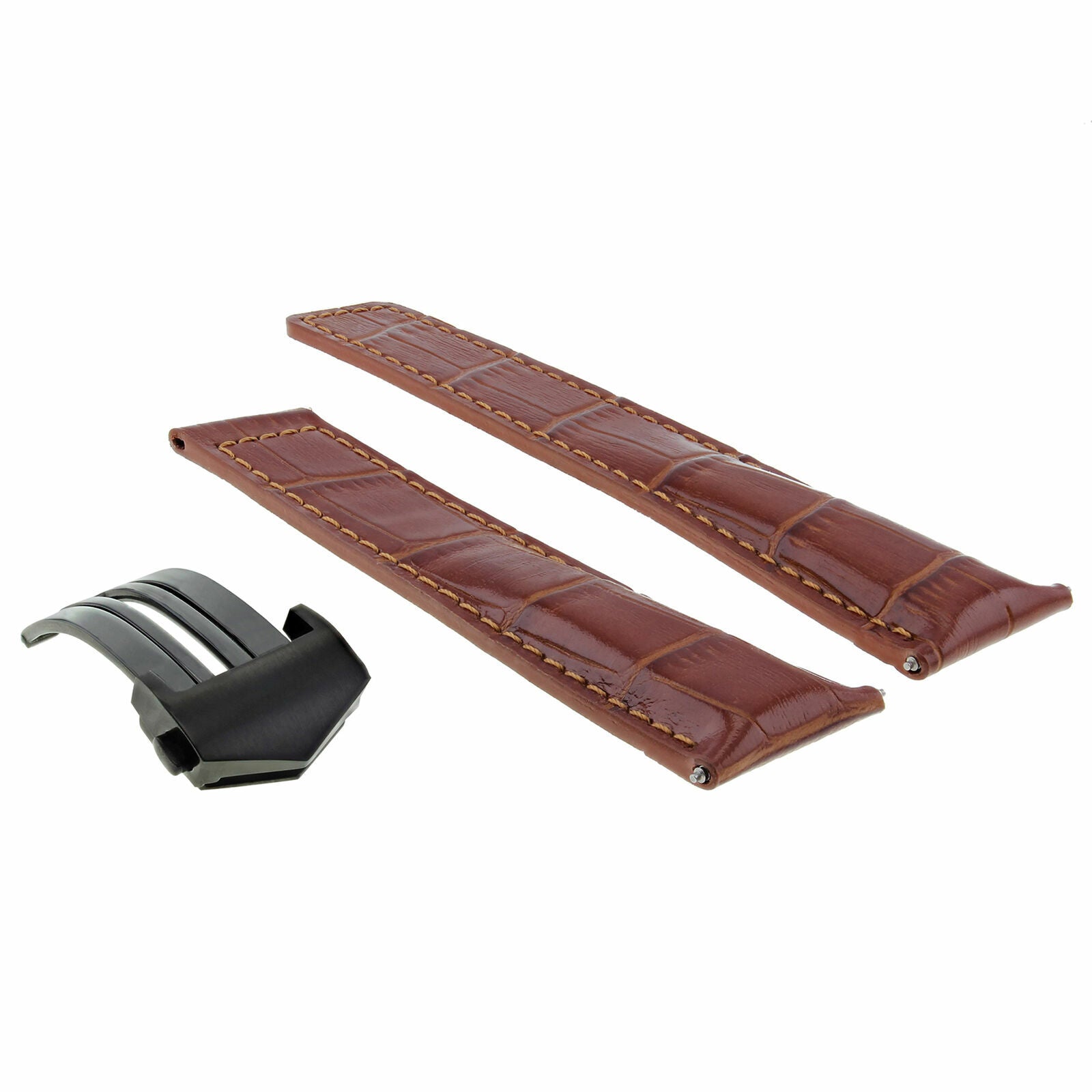 22MM LEATHER WATCH STRAP BAND FOR TAG HEUER CARRERA MONACO CALIBRE 36 +CLASP TAN