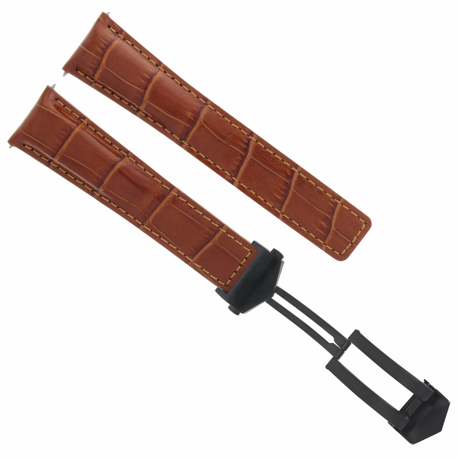 22MM LEATHER WATCH STRAP BAND FOR TAG HEUER CARRERA MONACO CALIBRE 36 +CLASP TAN