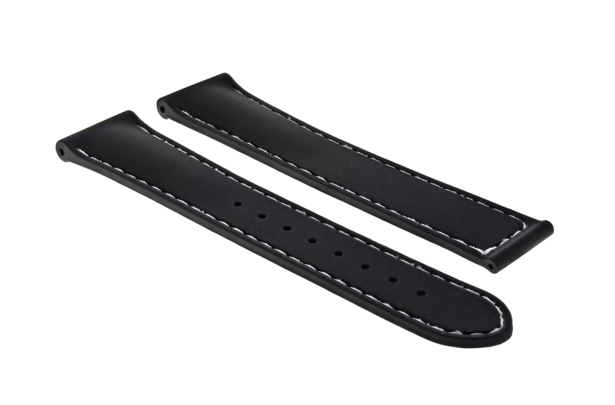 20MM Rubber Watch Band Strap for 41MM Omega Seamaster Planet Ocean Speedmaster - No Buckle