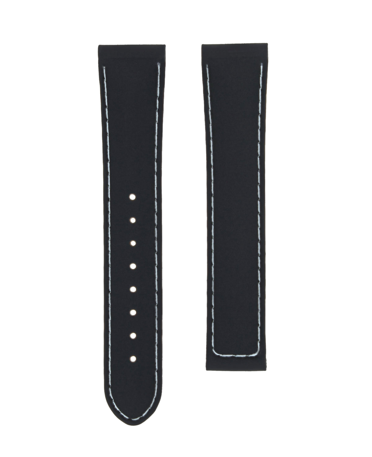 20MM Rubber Watch Band Strap for 41MM Omega Seamaster Planet Ocean Speedmaster - No Buckle, front view