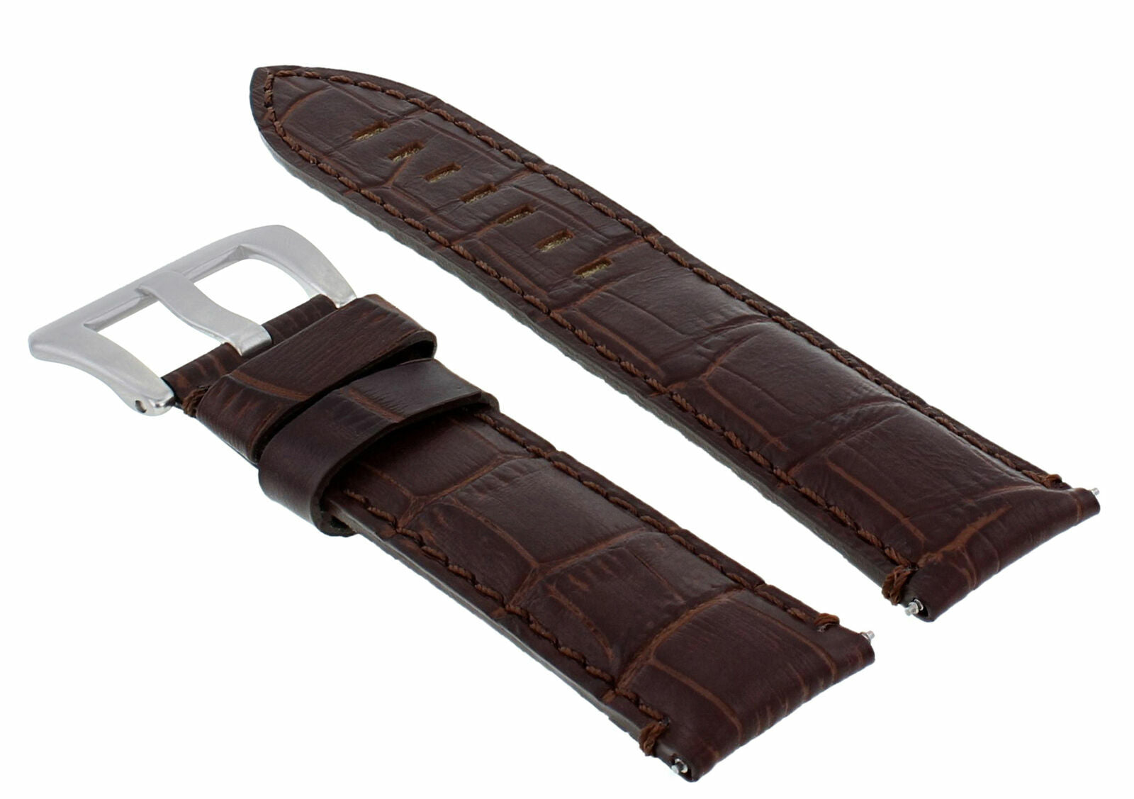 24MM GENUINE LEATHER WATCH BAND STRAP FOR 45MM LUM TEC G-7 WATCH BROWN