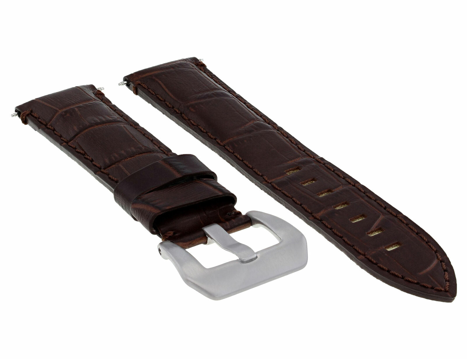 24MM GENUINE LEATHER WATCH BAND STRAP FOR 45MM LUM TEC G-7 WATCH BROWN