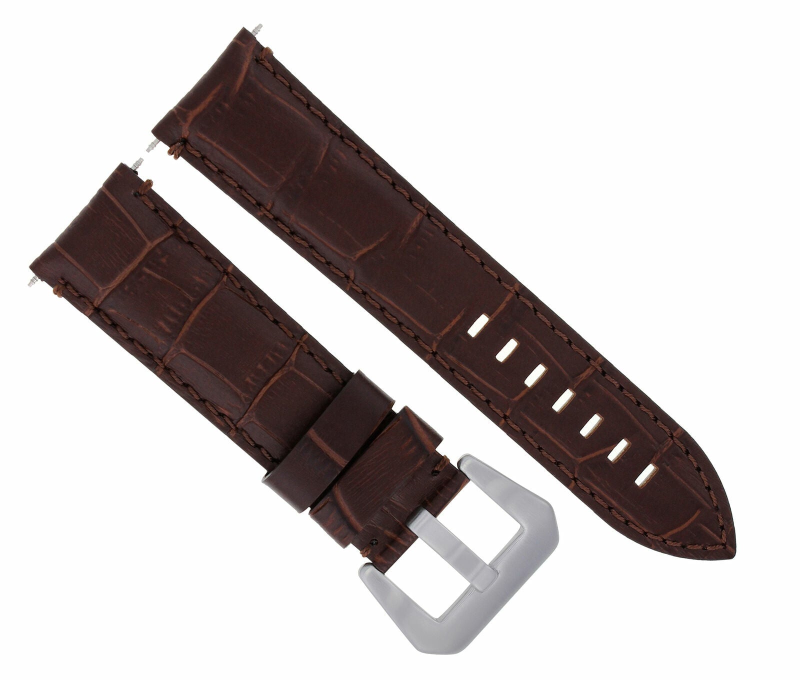 24MM GENUINE LEATHER WATCH BAND STRAP FOR 45MM LUM TEC G-7 WATCH BROWN