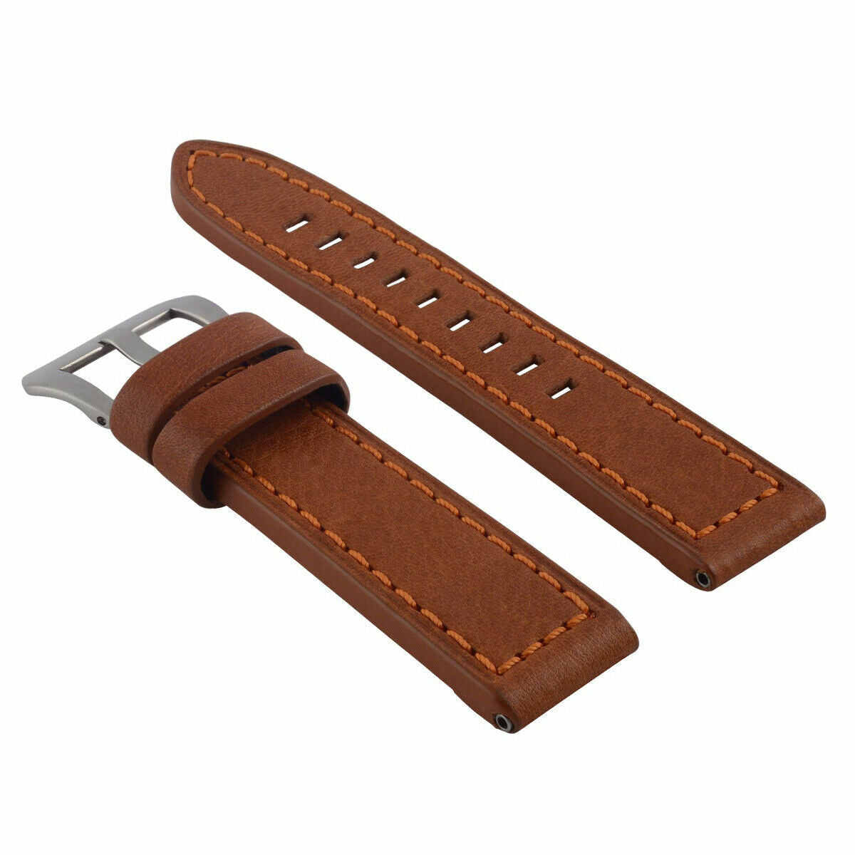 24MM COW LEATHER WATCH BAND STRAP FOR LUM TEC  M51, M47, M44,  M43, M33 TAN OS