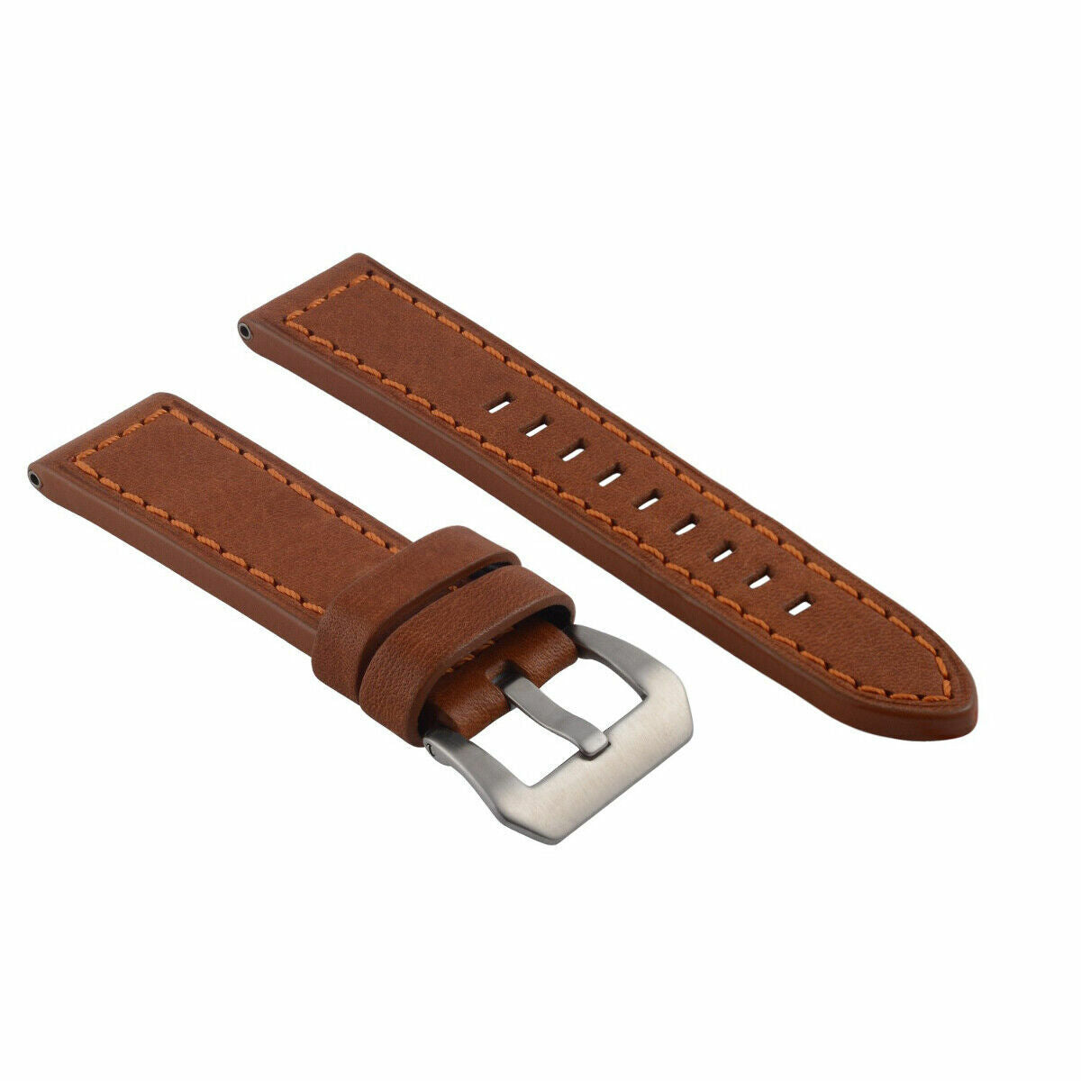 24MM COW LEATHER WATCH BAND STRAP FOR LUM TEC  M51, M47, M44,  M43, M33 TAN OS