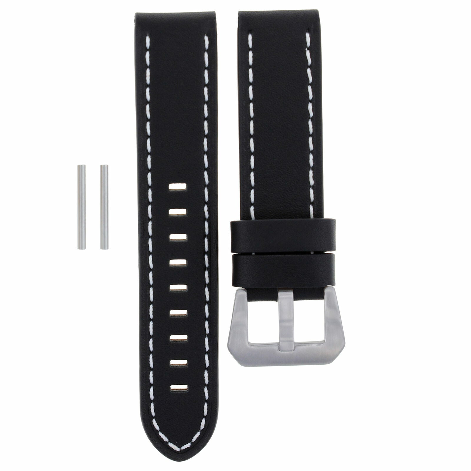 BIG 24MM LEATHER WATCH BAND STRAP FOR 44MM LUM TEC M SERIES - M72 WATCH BLACK WS