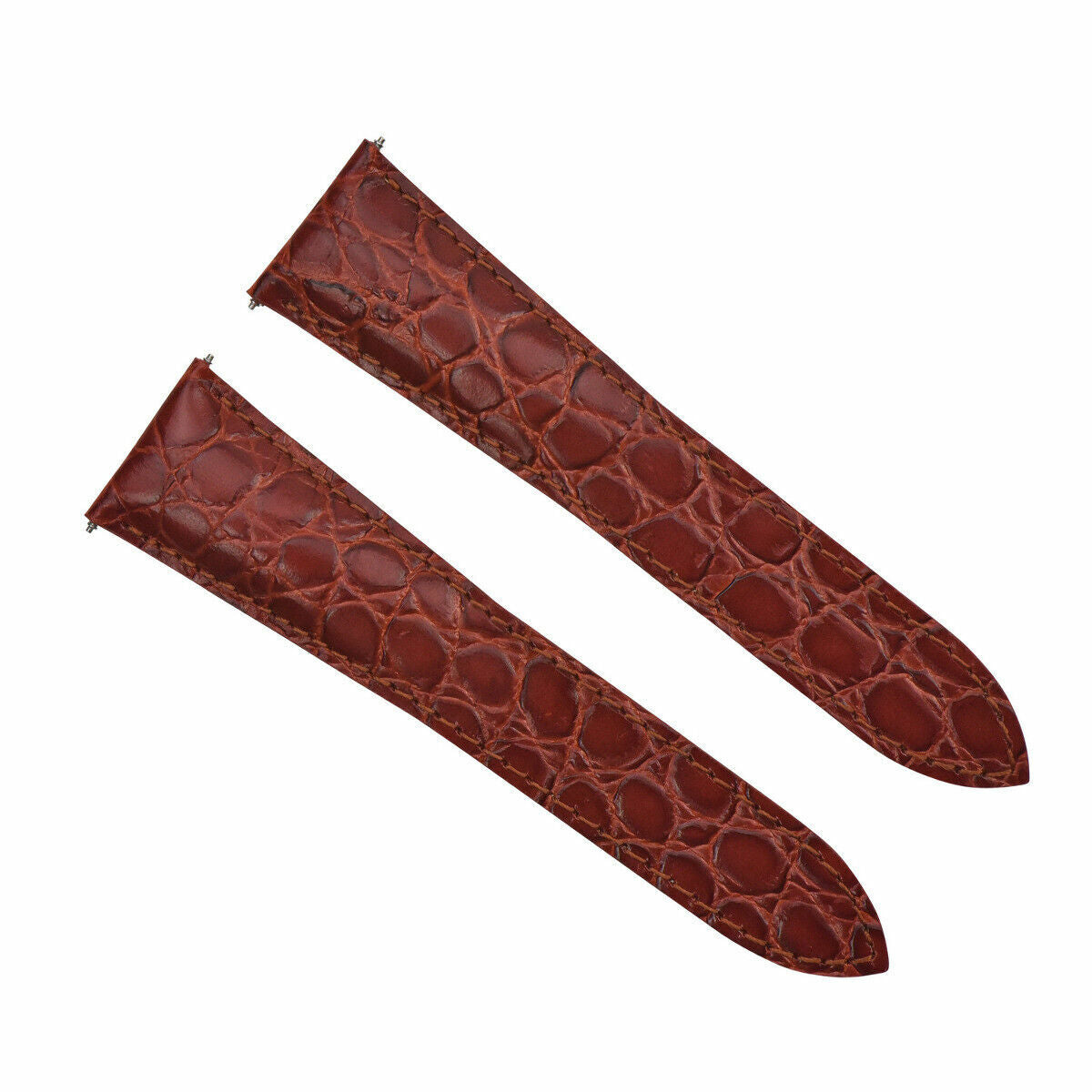 24MM GENUINE LEATHER STRAP ALLIGATOR GRAIN BAND FIT FOR CALIBRE DE CARTIER TAN