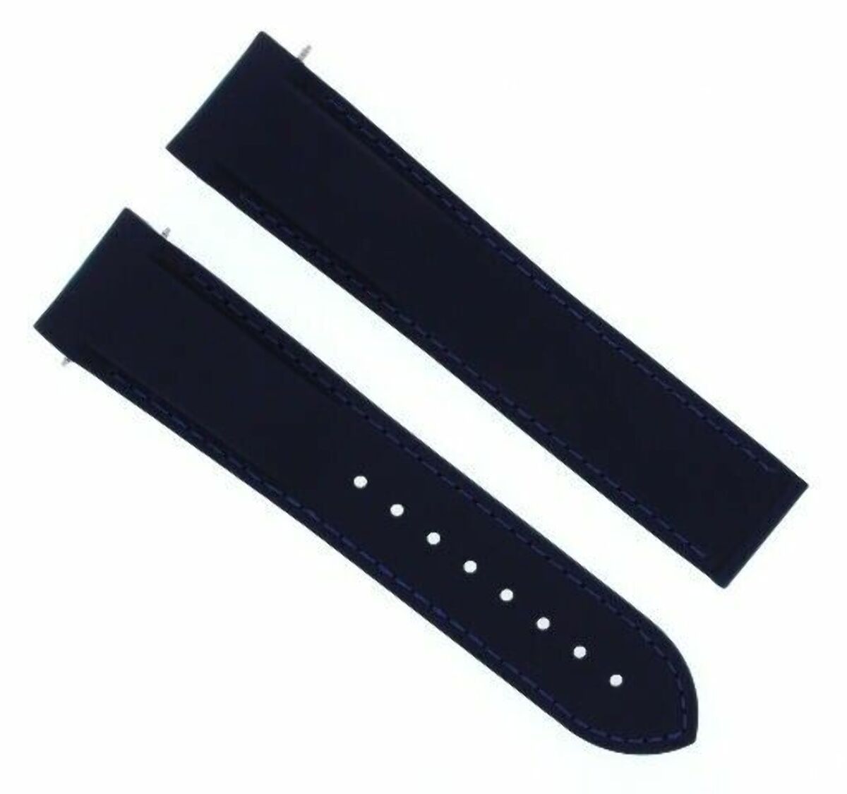 20MM RUBBER DIVER STRAP BAND 41MM OMEGA SEAMASTER CURVED END BLUE BLUE STITCH