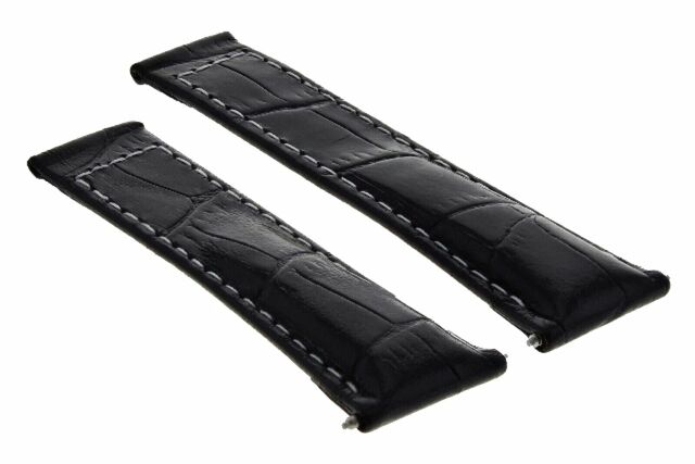 LEATHER STRAP FOR ROLEX DAYTONA 16518 116519 116520 116523 BLACK WS REGULAR TQ