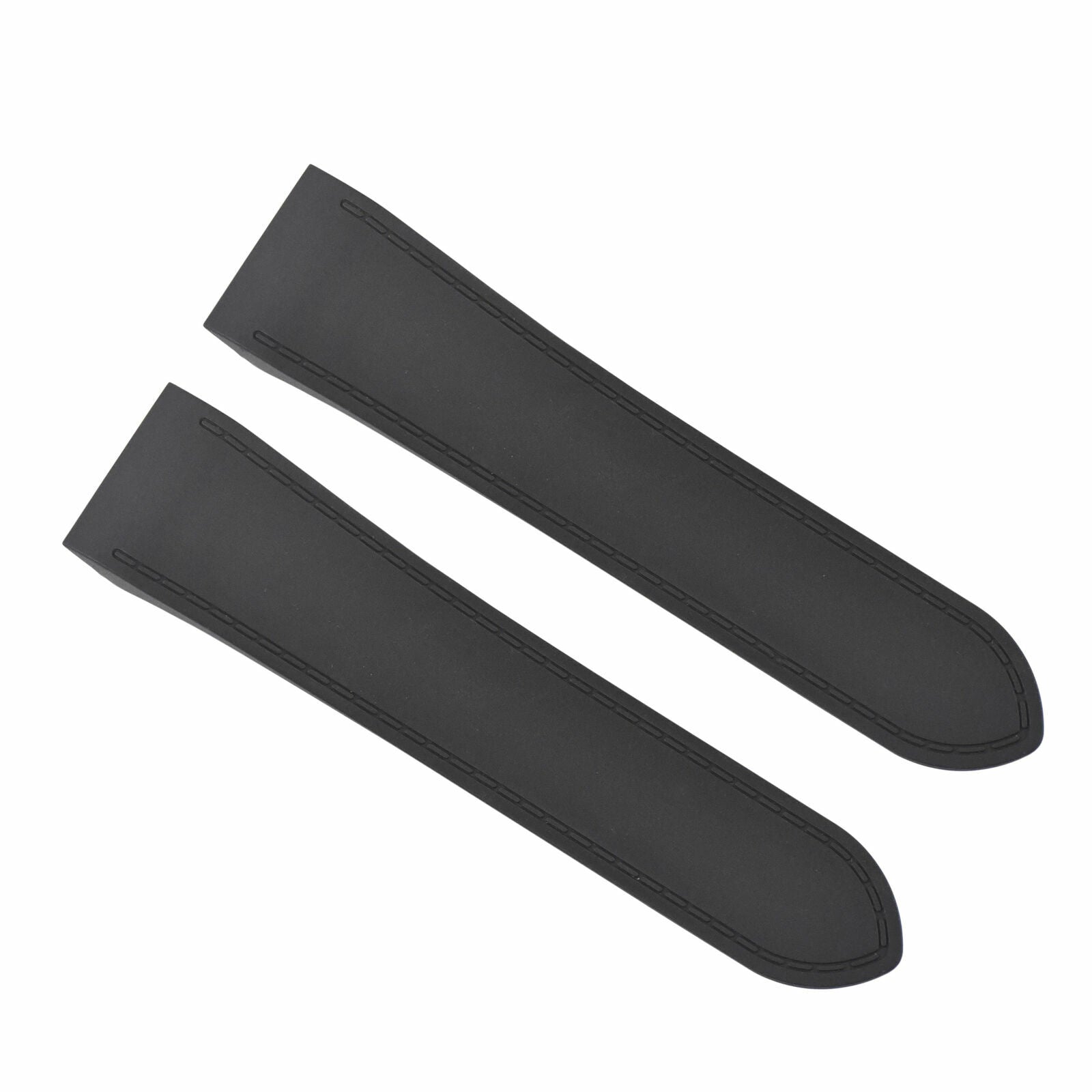 24.5MM RUBBER WATCH BAND STRAP FOR (FITS) CARTIER SANTOS 100XL CHRONOGRAPH BLACK