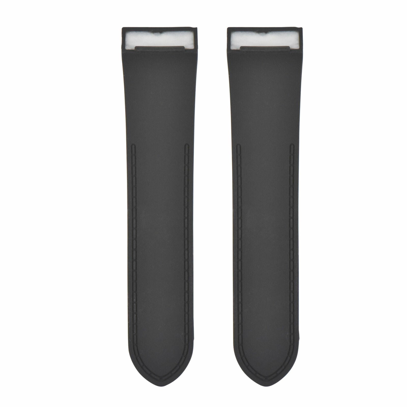 24.5MM RUBBER WATCH BAND STRAP FOR (FITS) CARTIER SANTOS 100XL CHRONOGRAPH BLACK