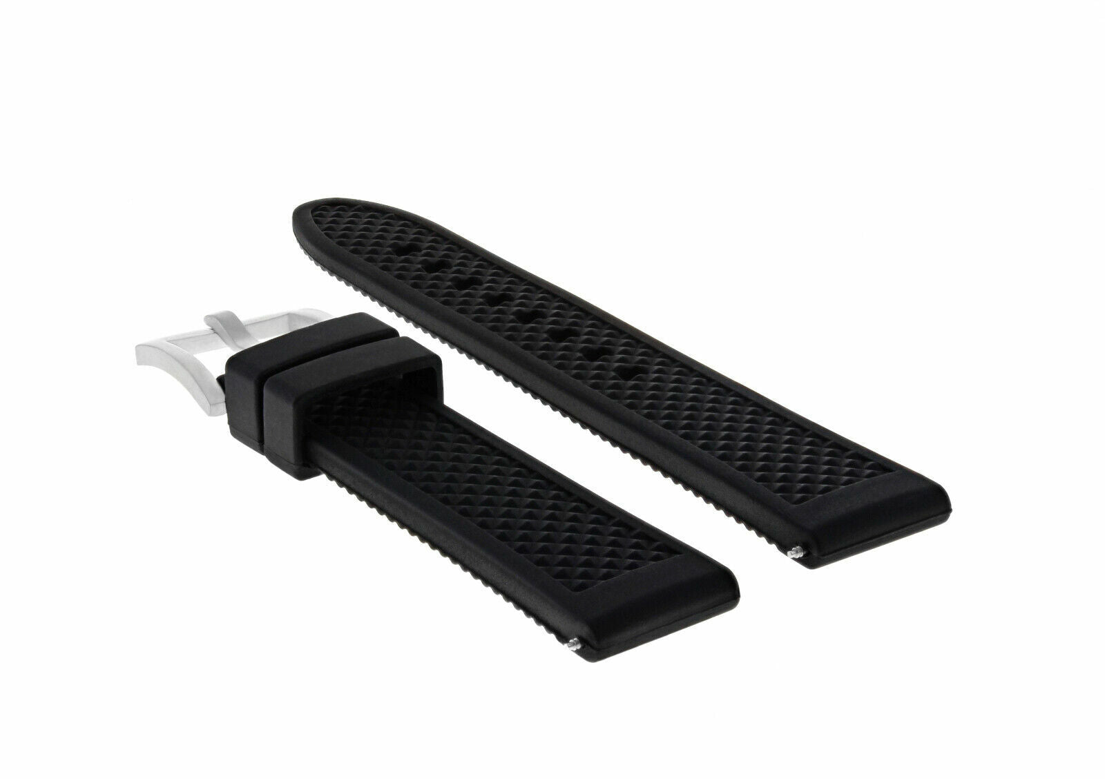 20MM SILICONE RUBBER BAND STRAP FOR 38MM CHRISTOPHER WARD TRIDENT WATCH BLACK