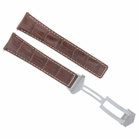 19MM LEATHER WATCH STRAP BAND CLASP FOR TAG HEUER CARRERA TWIN TIME F1 BROWN WS