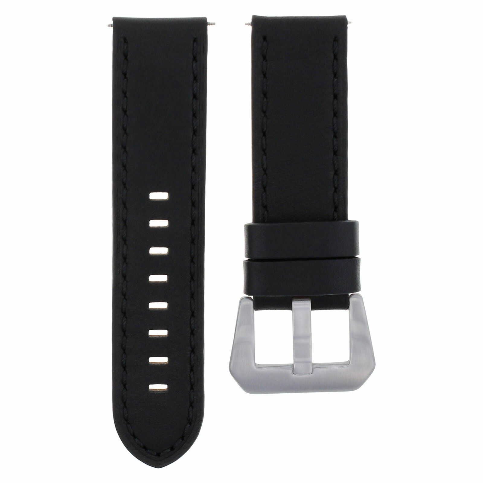 24MM LEATHER WATCH BAND STRAP FOR BREITLING NAVITIMER CHRONOMAT BENTLEY BLACK