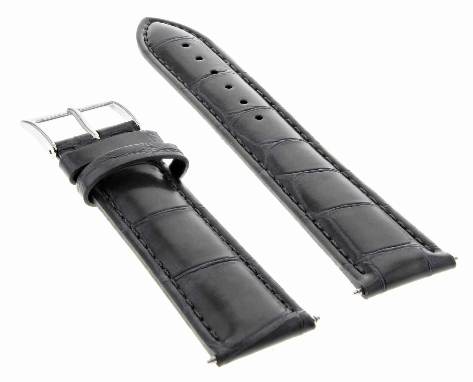 18MM ALLIGATOR GENUINE ITALIAN LEATHER WATCH STRAP BAND FOR ROLEX WATCH GREY