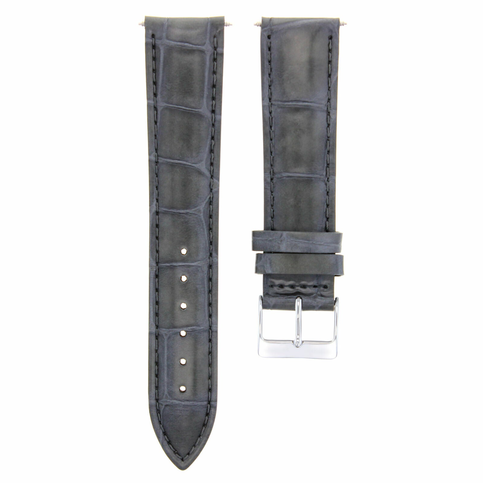 18MM ALLIGATOR GENUINE ITALIAN LEATHER WATCH STRAP BAND FOR ROLEX WATCH GREY