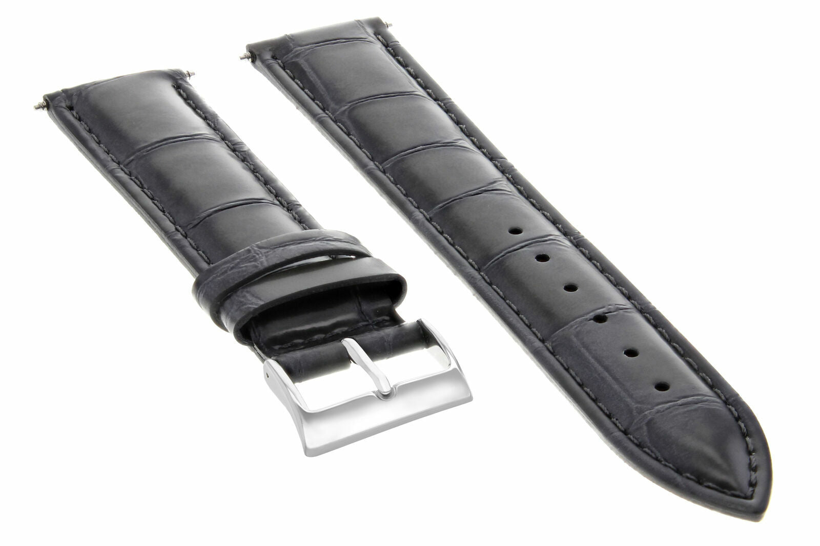 18MM ALLIGATOR GENUINE ITALIAN LEATHER WATCH STRAP BAND FOR ROLEX WATCH GREY