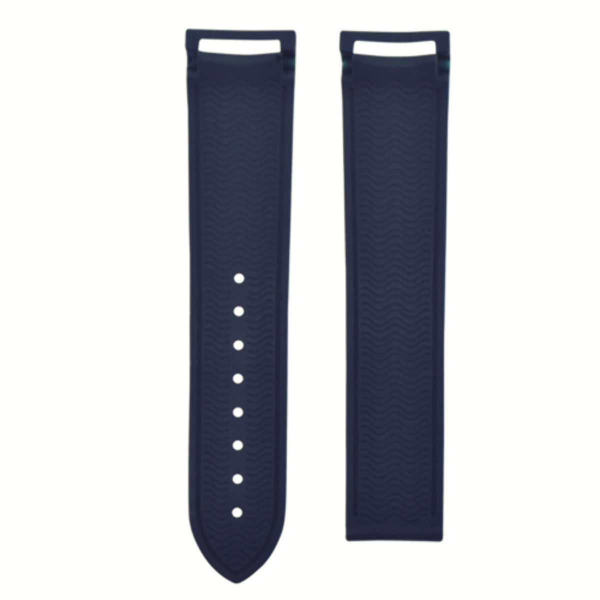 22MM RUBBER DIVER STRAP BAND FOR OMEGA SEAMASTER PLANET OCEAN WATCH CURVED END BLUE