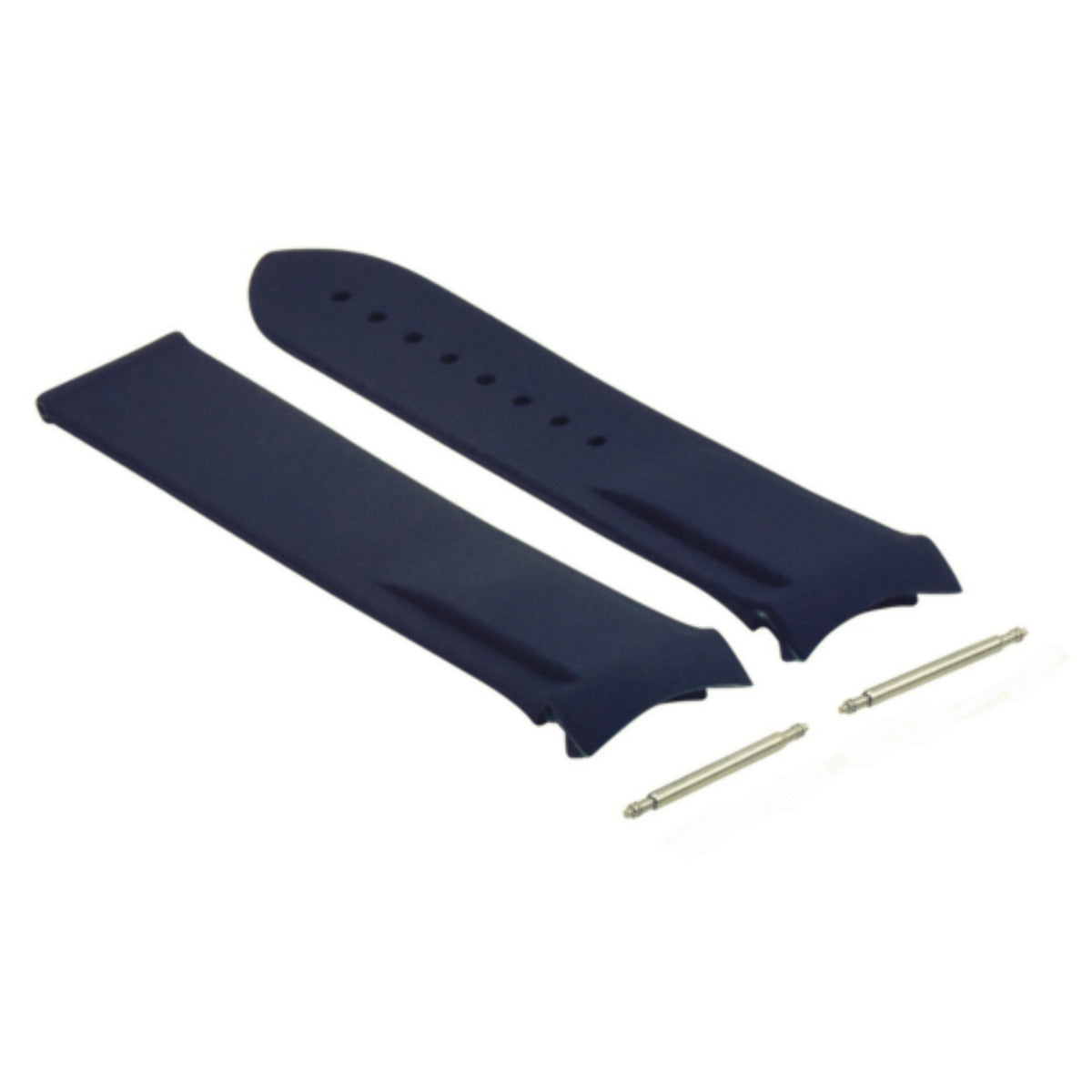 22MM RUBBER DIVER STRAP BAND FOR OMEGA SEAMASTER PLANET OCEAN WATCH CURVED END BLUE