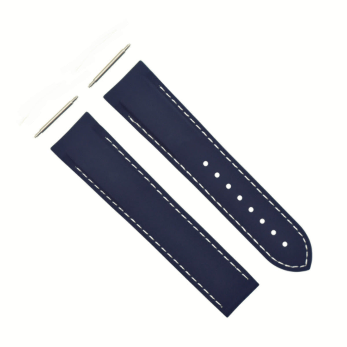 22MM RUBBER DIVER STRAP BAND OMEGA SEAMASTER PLANET OCEAN CURVED END BLUE WS