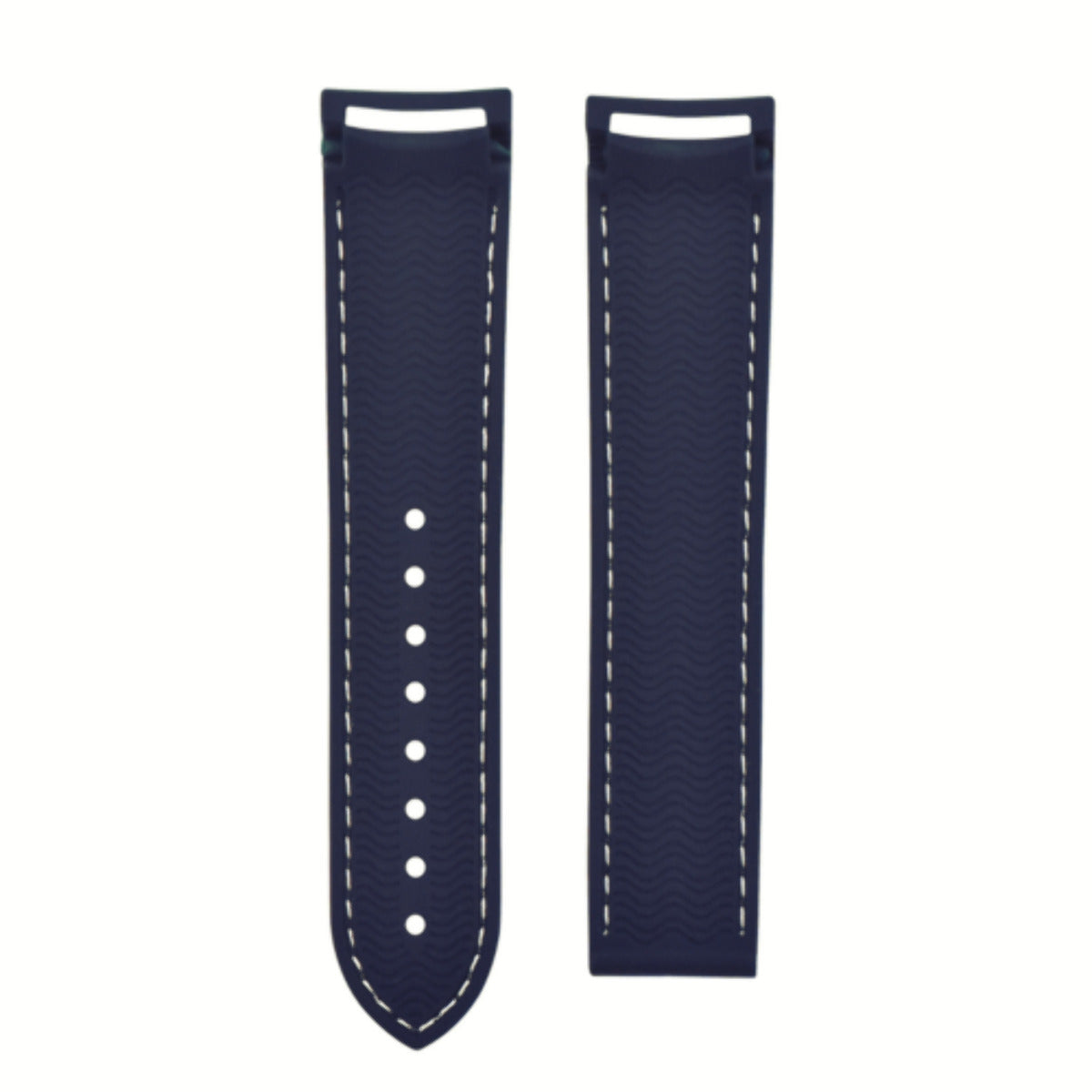 22MM RUBBER DIVER STRAP BAND OMEGA SEAMASTER PLANET OCEAN CURVED END BLUE WS