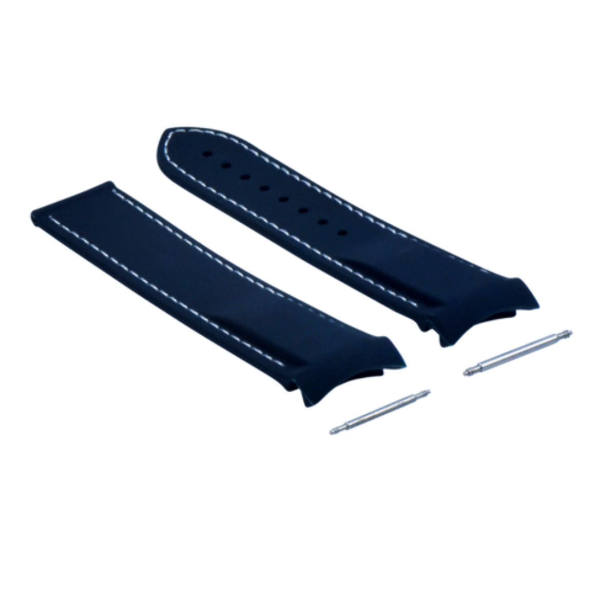 22MM RUBBER DIVER STRAP BAND OMEGA SEAMASTER PLANET OCEAN CURVED END BLUE WS