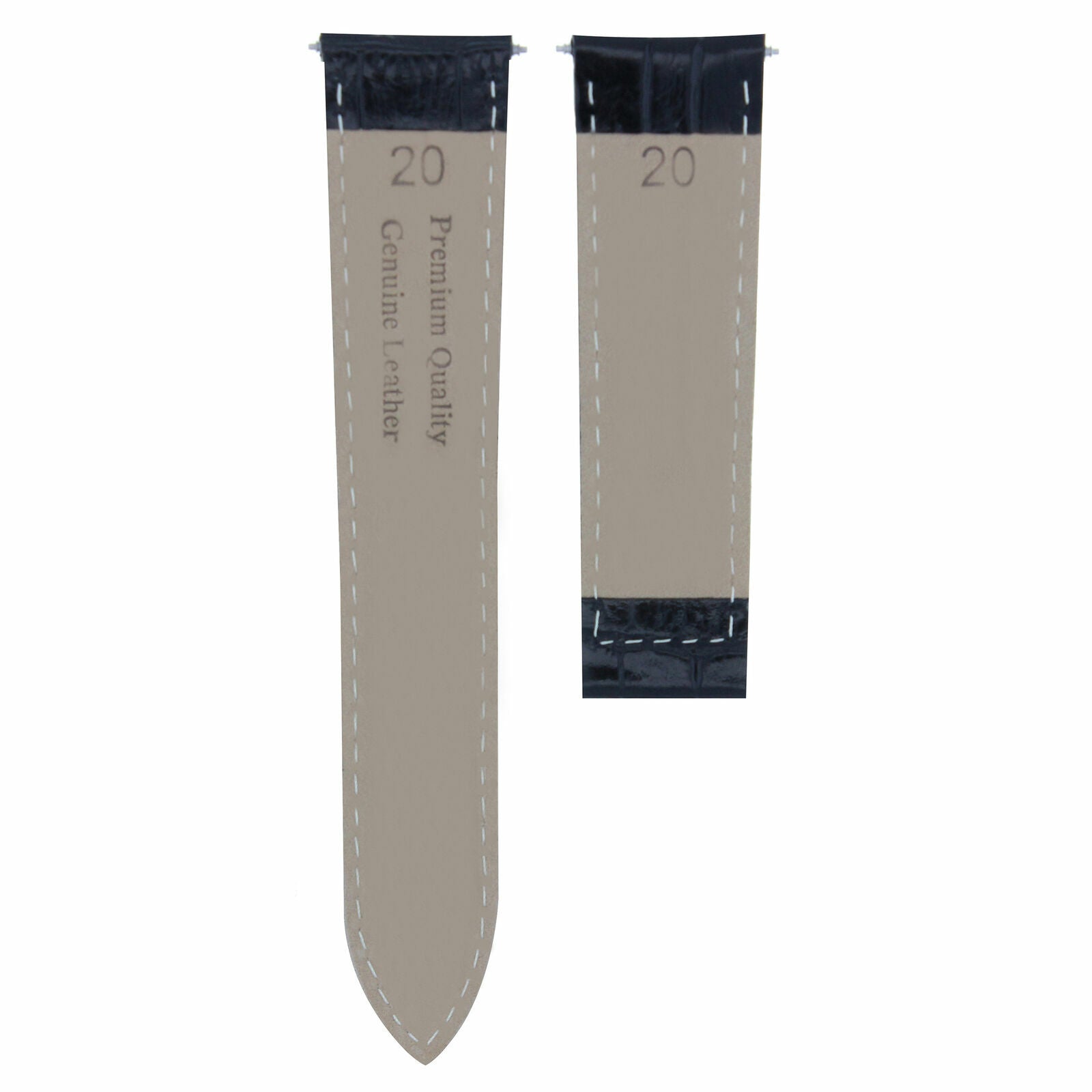 20MM LEATHER WATCH BAND STRAP CLASP FOR FIT CARTIER TANK FRANCAISE BLACK ORANGE