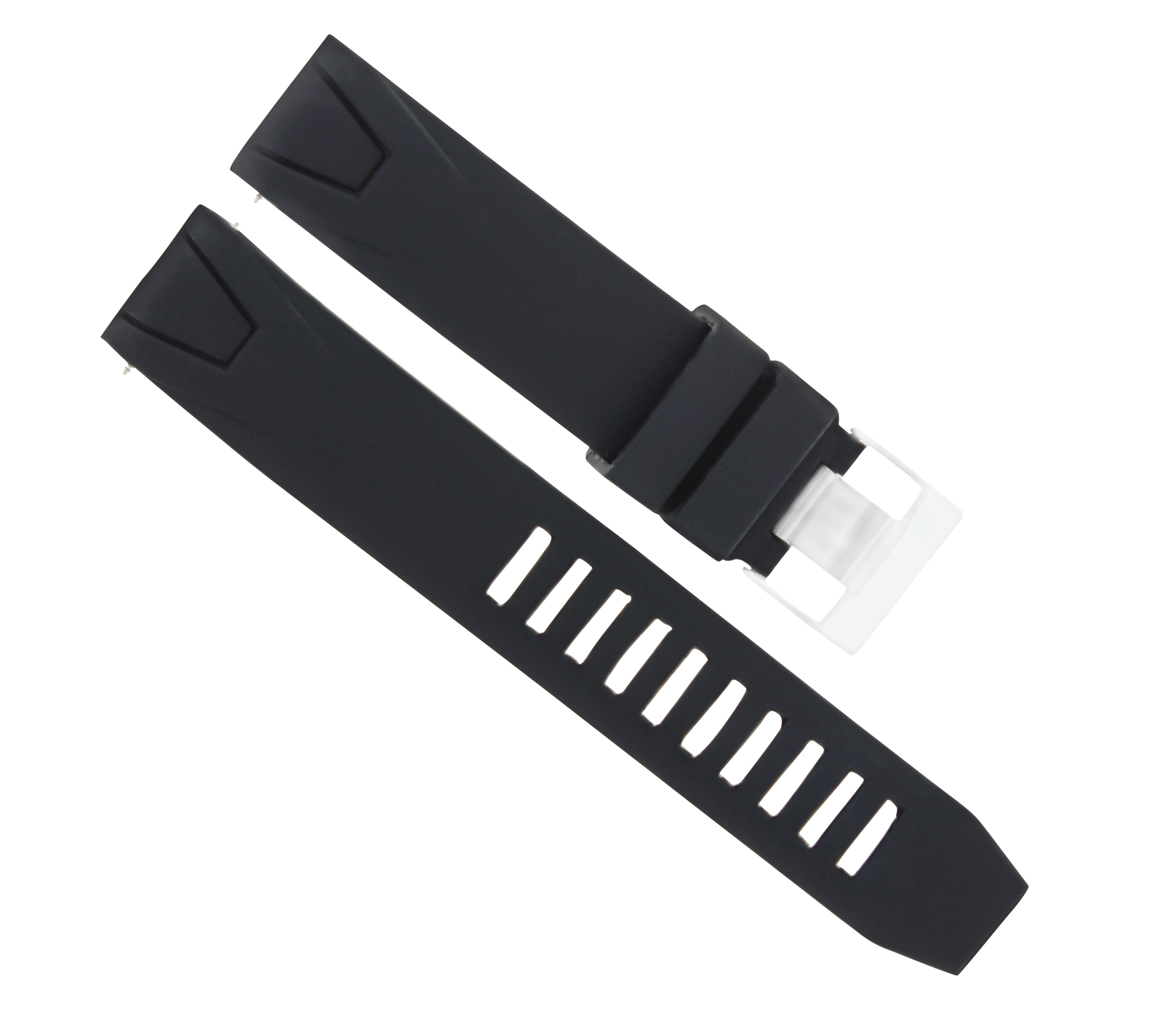 22MM RUBBER STRAP FOR OMEGA SEAMASTER PLANET OCEAN  WATCH BAND SILICONE BLACK