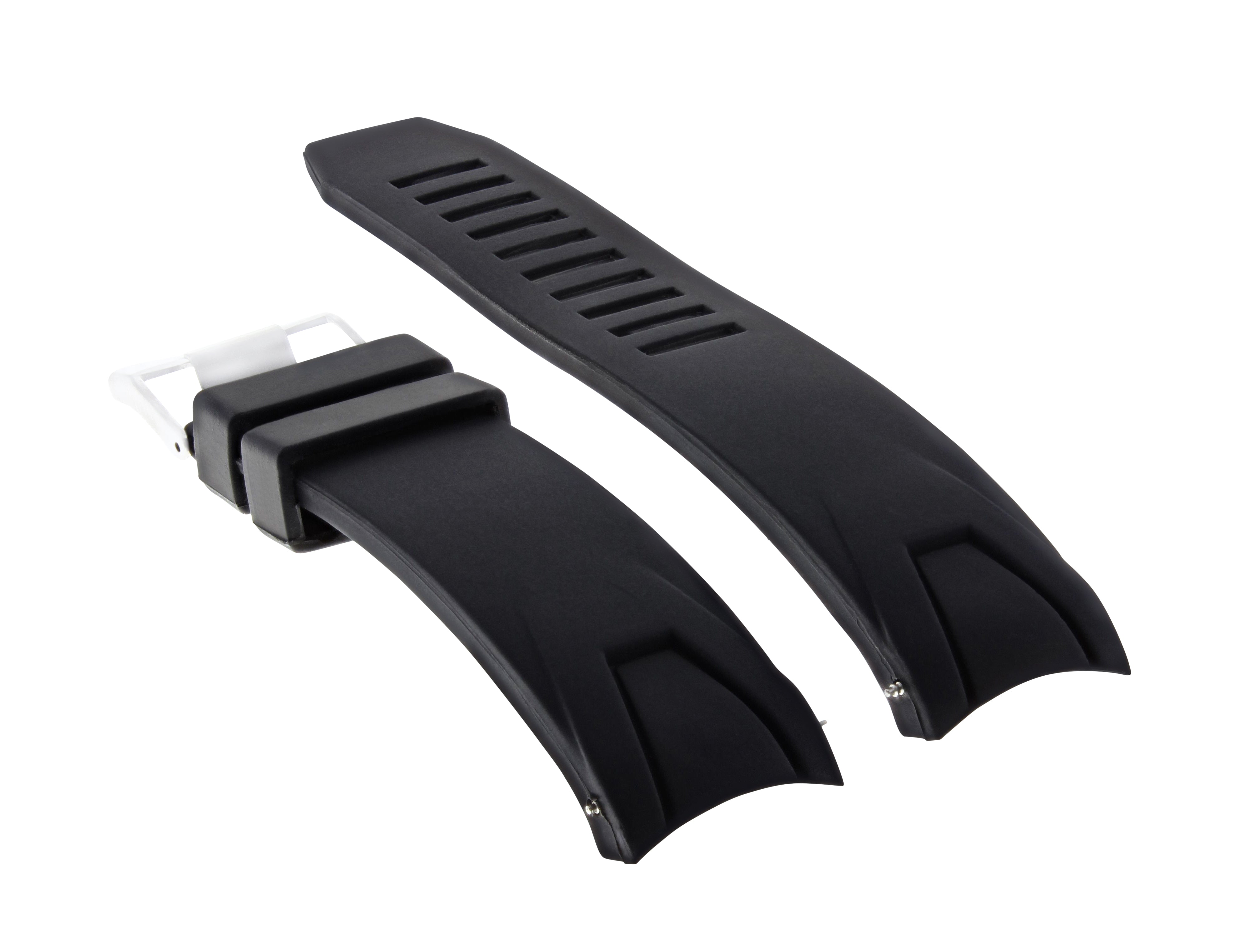 22MM RUBBER STRAP FOR OMEGA SEAMASTER PLANET OCEAN  WATCH BAND SILICONE BLACK