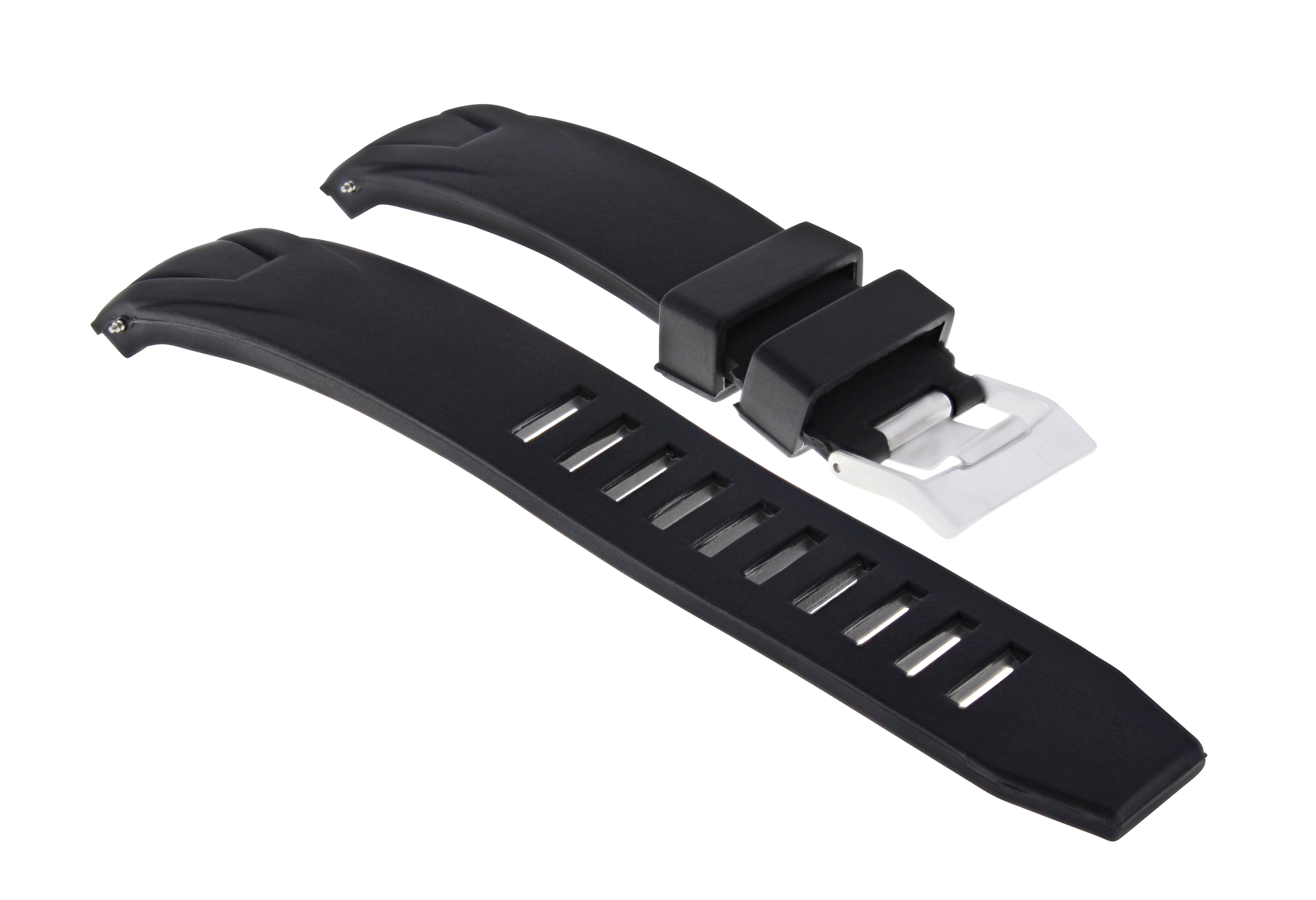 22MM RUBBER STRAP FOR OMEGA SEAMASTER PLANET OCEAN  WATCH BAND SILICONE BLACK
