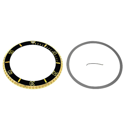 BEZEL+ INSERT FOR ROLEX SUBMARINER 18K REAL GOLD 16800 16613 16618 16803 BLACK