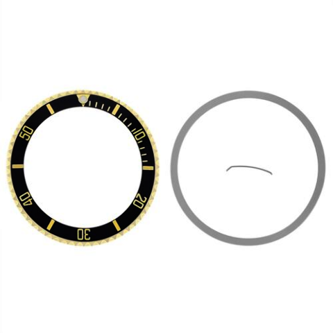 BEZEL+ INSERT FOR ROLEX SUBMARINER 18K REAL GOLD 16800 16613 16618 16803 BLACK