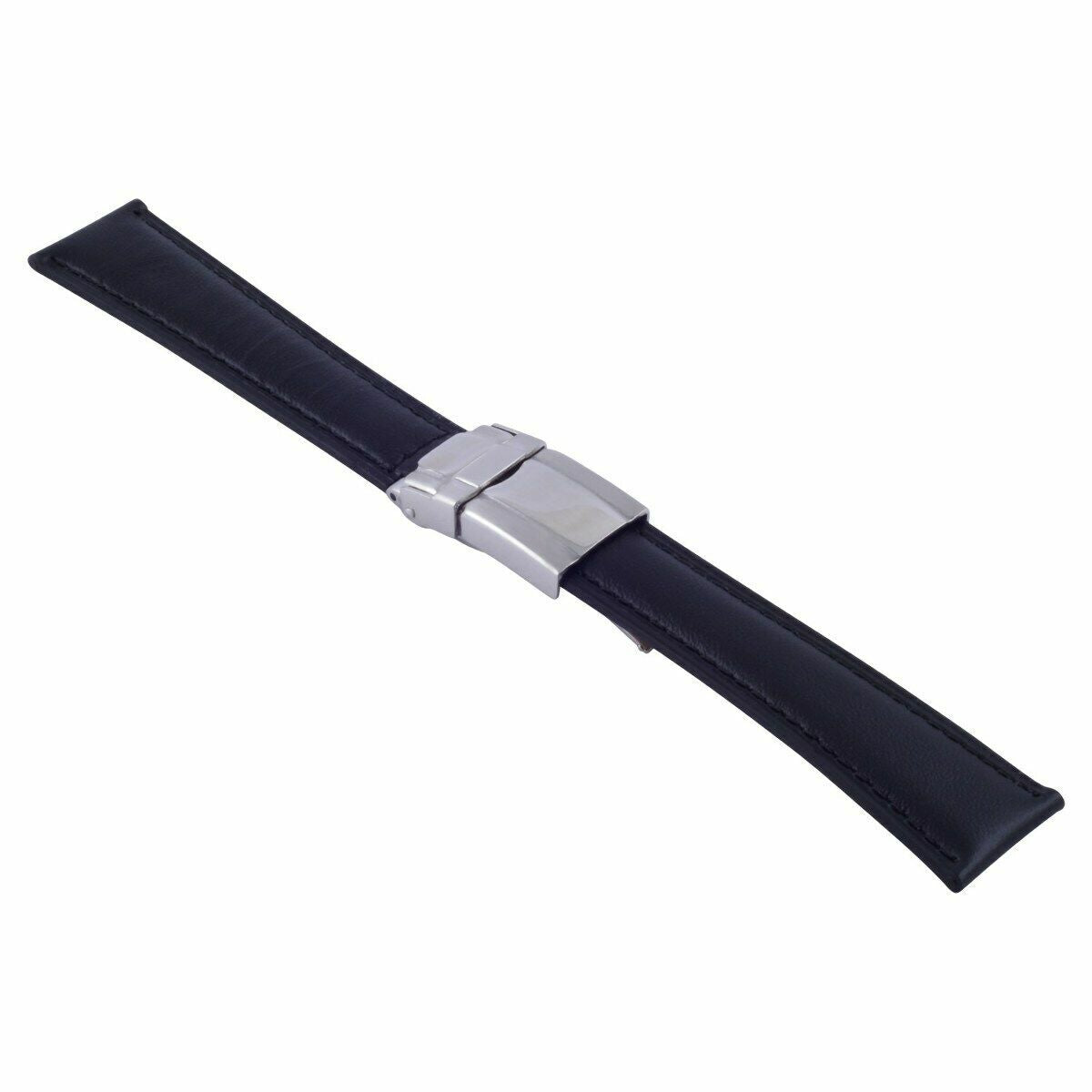 LEATHER STRAP WATCH BAND FOR ROLEX DAYTONA 16518 16519 16520 16523 WATCH BLACK