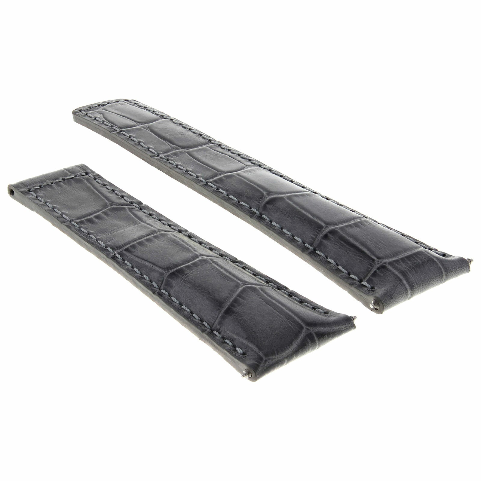 22MM GENUINE LEATHER WATCH BAND STRAP DEPLOY CLASP FOR TAG HEUER CARRERA GREY