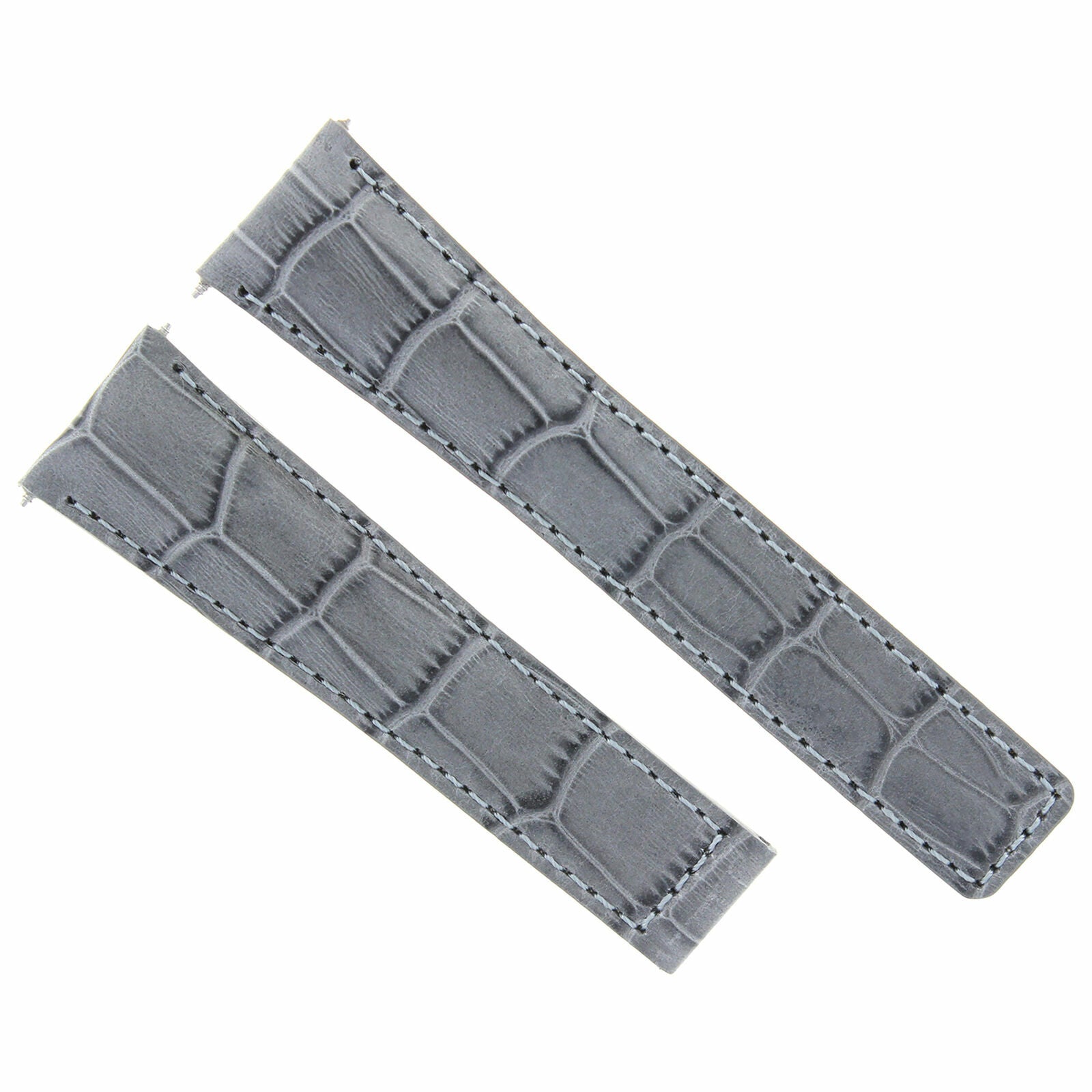 22MM GENUINE LEATHER WATCH BAND STRAP DEPLOY CLASP FOR TAG HEUER CARRERA GREY