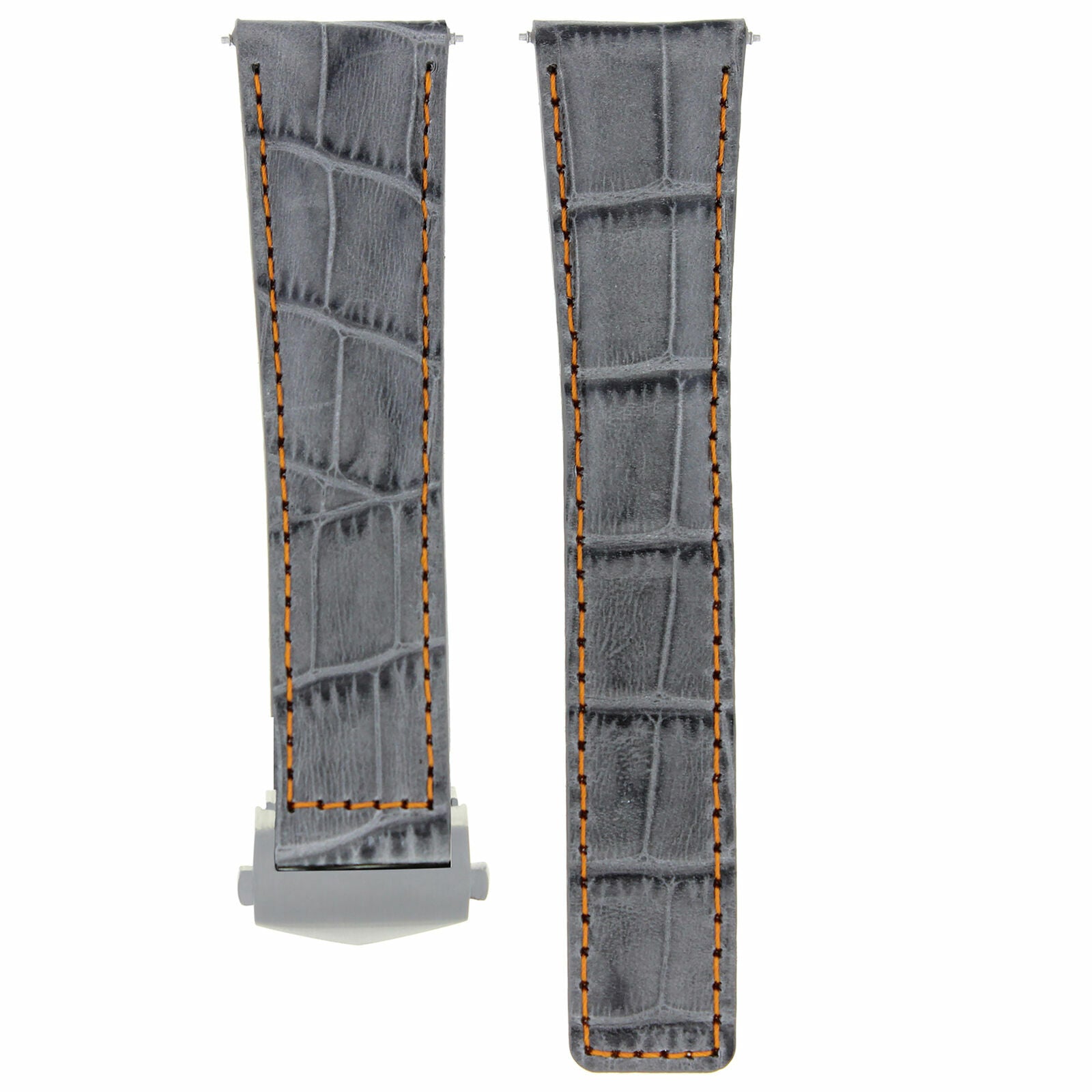 22MM MONACO LEATHER WATCH BAND STRAP CLASP BUCKLE FOR TAG HEUER CARRERA GREY OS