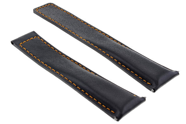 20MM LEATHER BAND STRAP DEPLOYMENT FOR 20/16MM TAG HEUER MONZA CR5110 BLACK OS