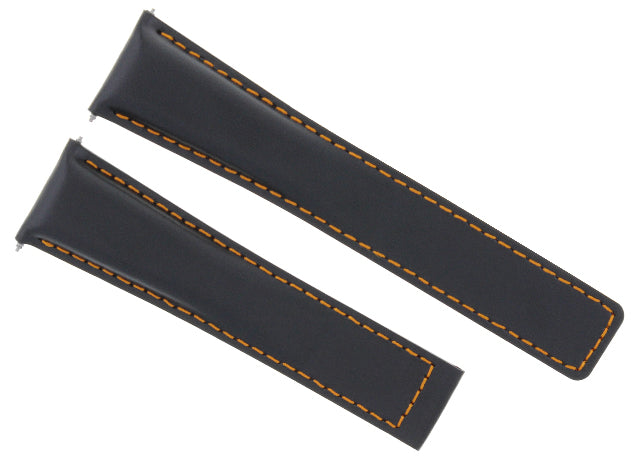 20MM LEATHER BAND STRAP DEPLOYMENT FOR 20/16MM TAG HEUER MONZA CR5110 BLACK OS