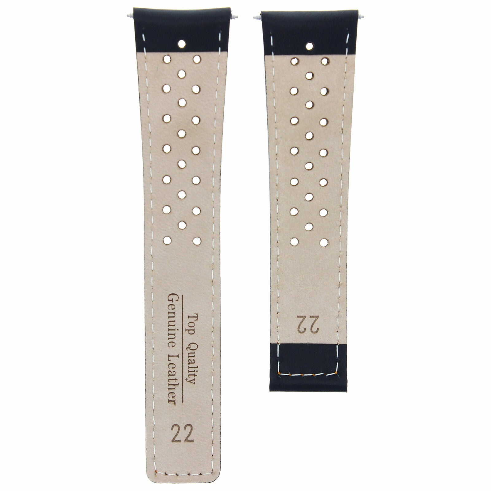 LEATHER BAND STRAP 22MM FOR TAG HEUER CARRERA MONACO WV2115 WV2116 BLACK OS