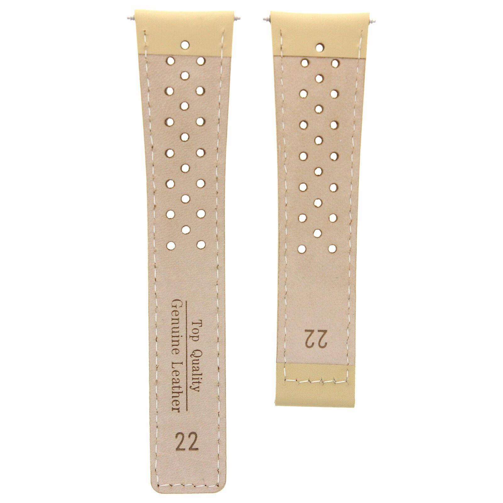 LEATHER BAND STRAP 22MM FOR TAG HEUER MONACO CARRERA CALIBRE 01,6,12,36 BEIGE