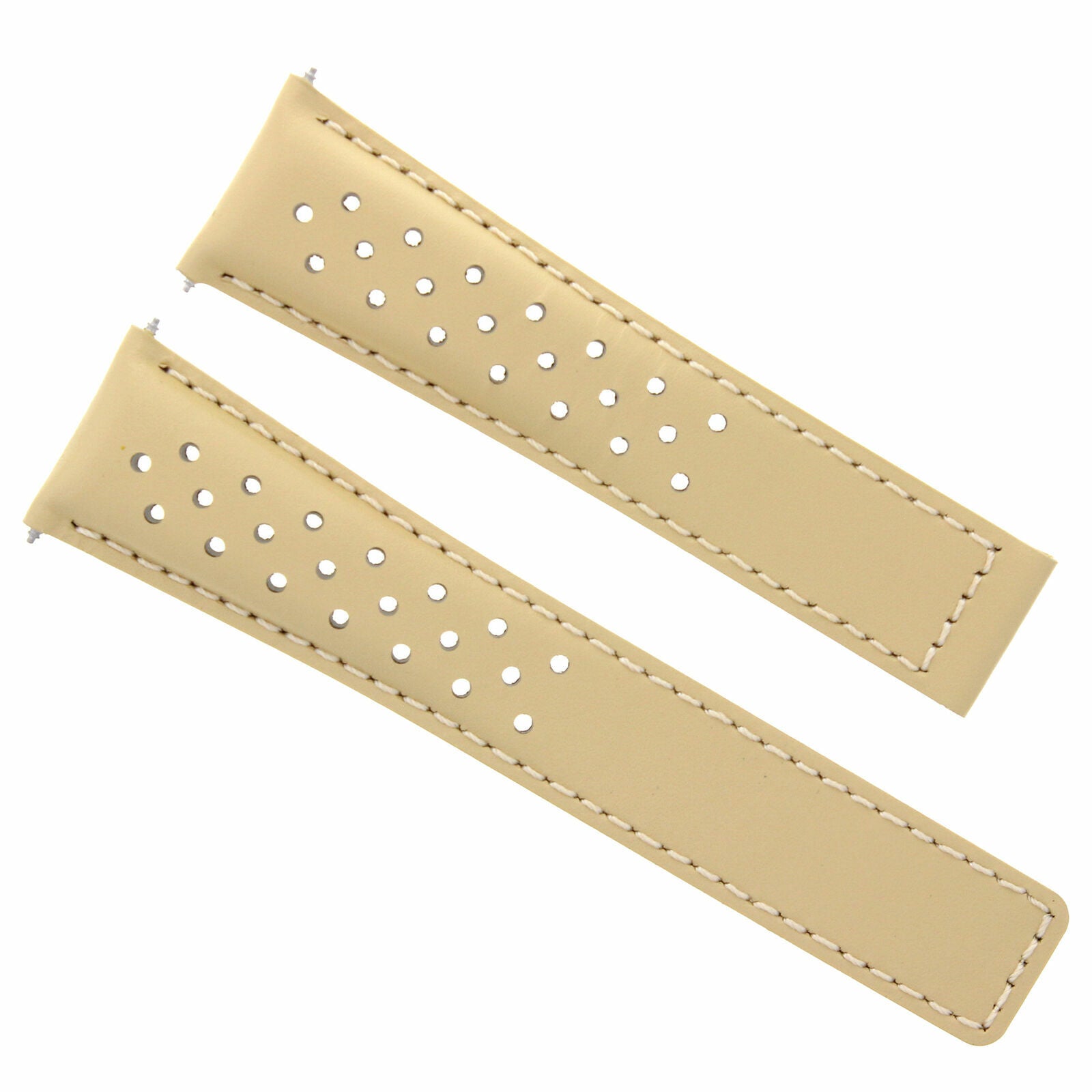 LEATHER BAND STRAP 22MM FOR TAG HEUER MONACO CARRERA CALIBRE 01,6,12,36 BEIGE