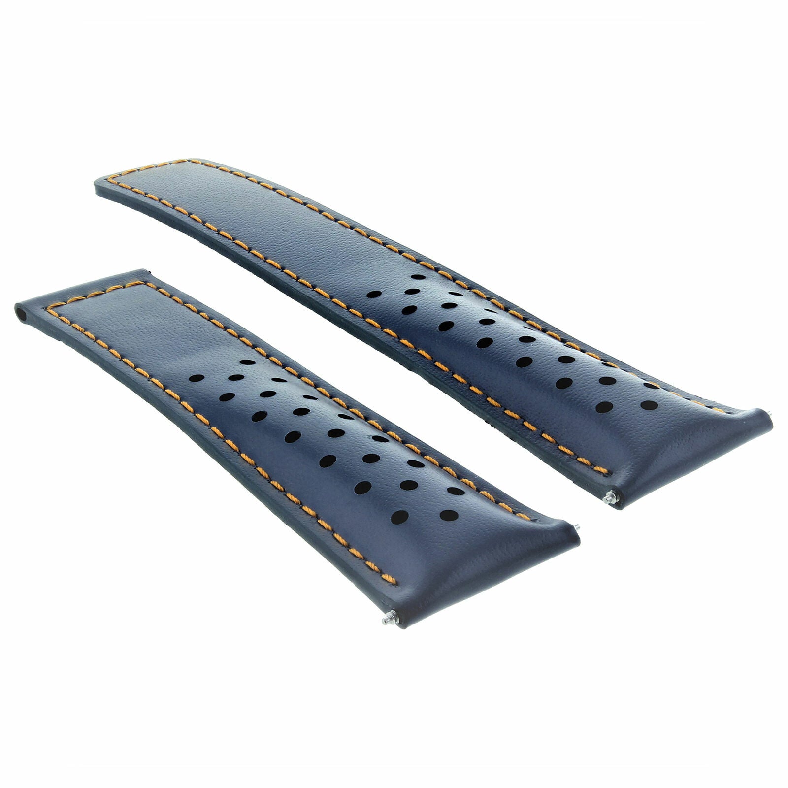 20MM LEATHER WATCH BAND CLASP 20/16MM FOR TAG HEUER MONZA PERFORATED BLUE OS