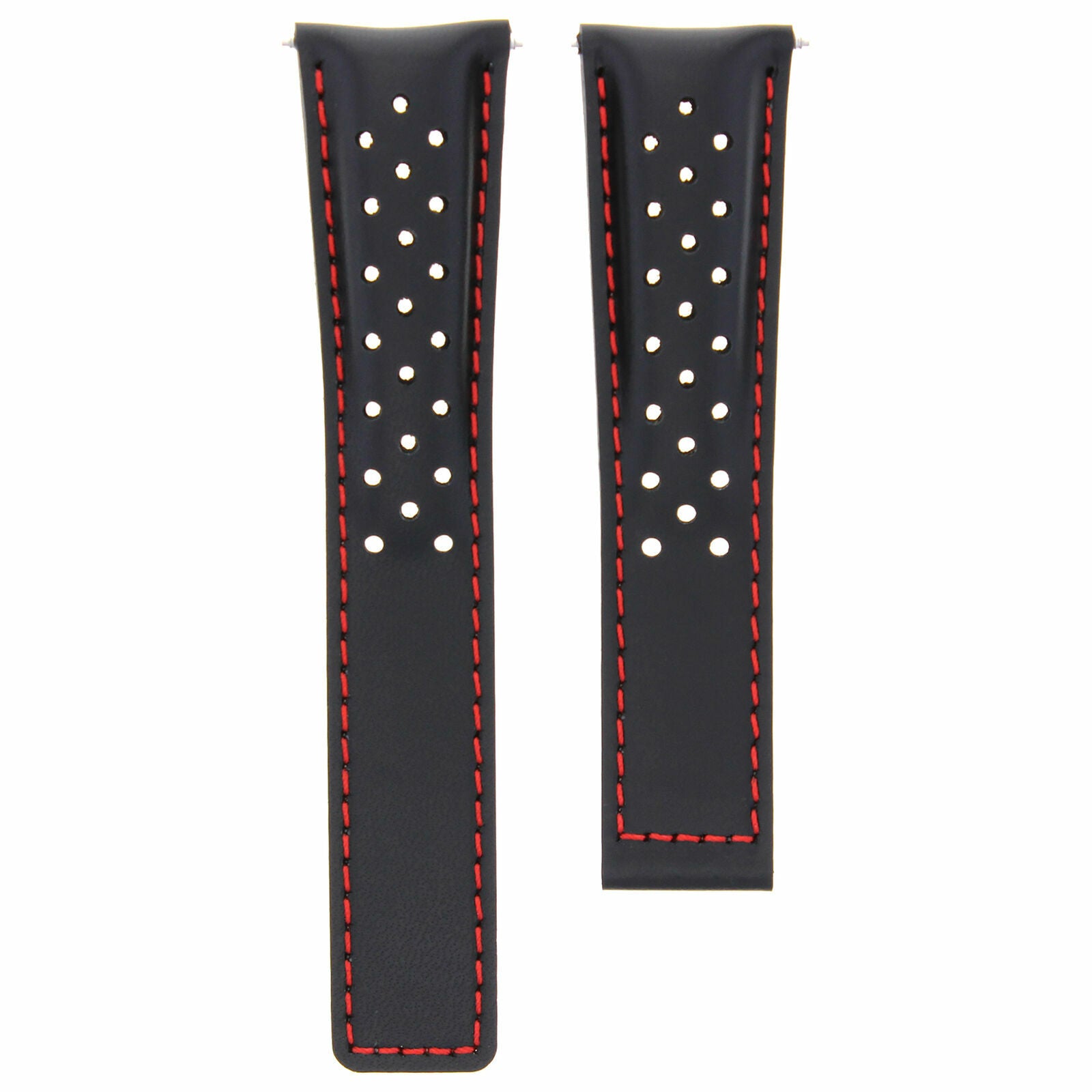 LEATHER WATCH BAND STRAP 20MM FOR TAG HEUER CARRERA CV2010 CV2013 WATCH BLACK RED