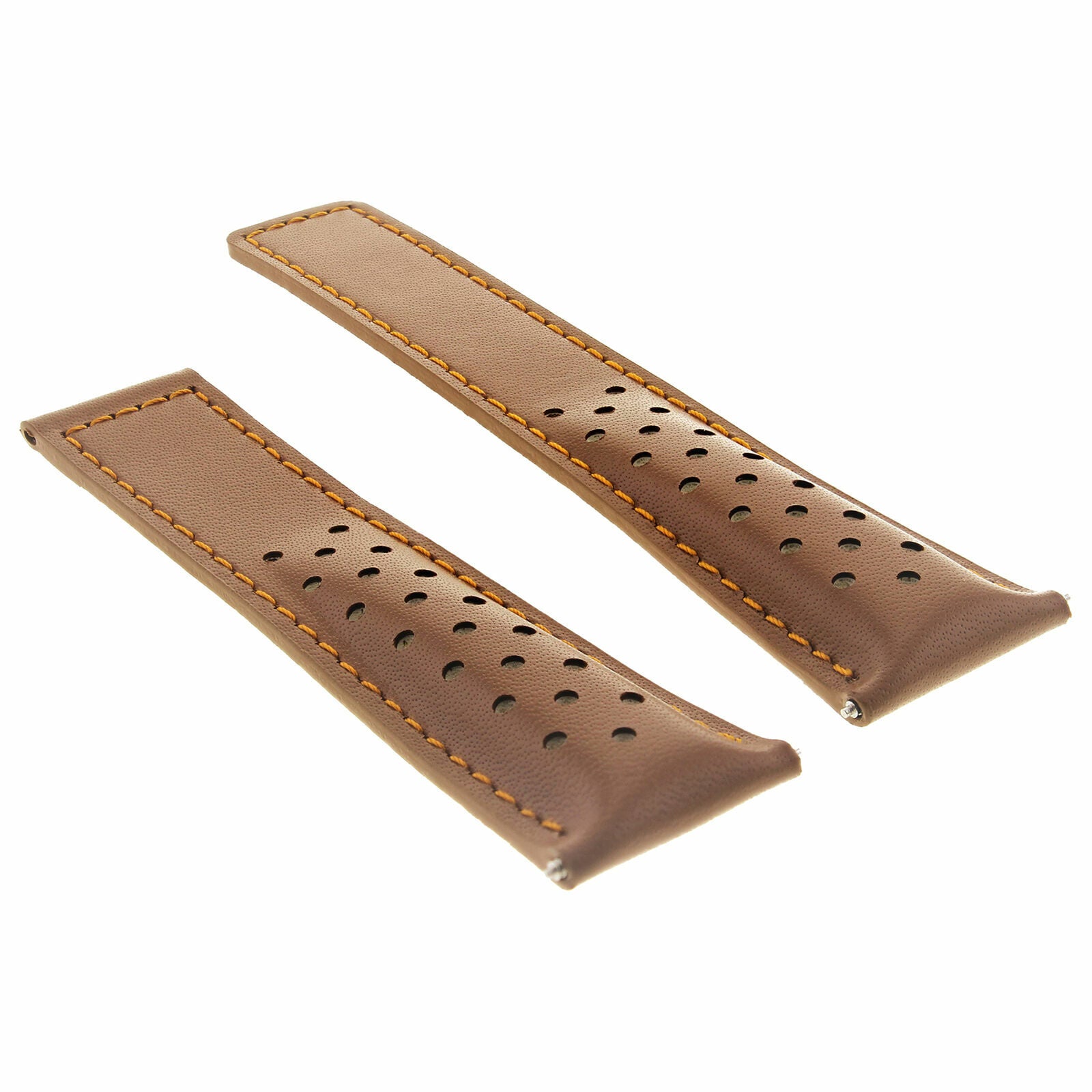 LEATHER WATCH STRAP 20MM FOR TAG HEUER CARRERA CV2013 CLASP PERFORAT TAN OS