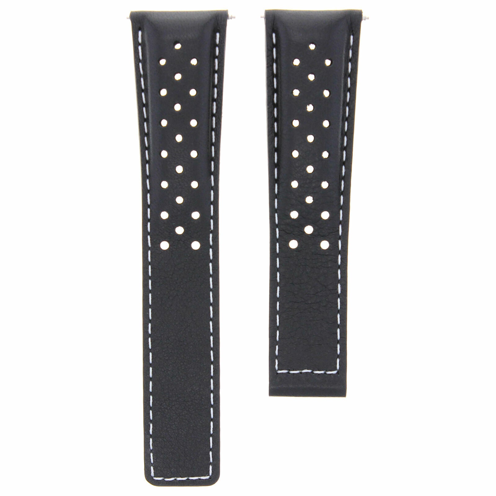 LEATHER WATCH BAND STRAP 20MM FOR TAG HEUER CARRERA  CV2010 BLACK WS PERFORAT