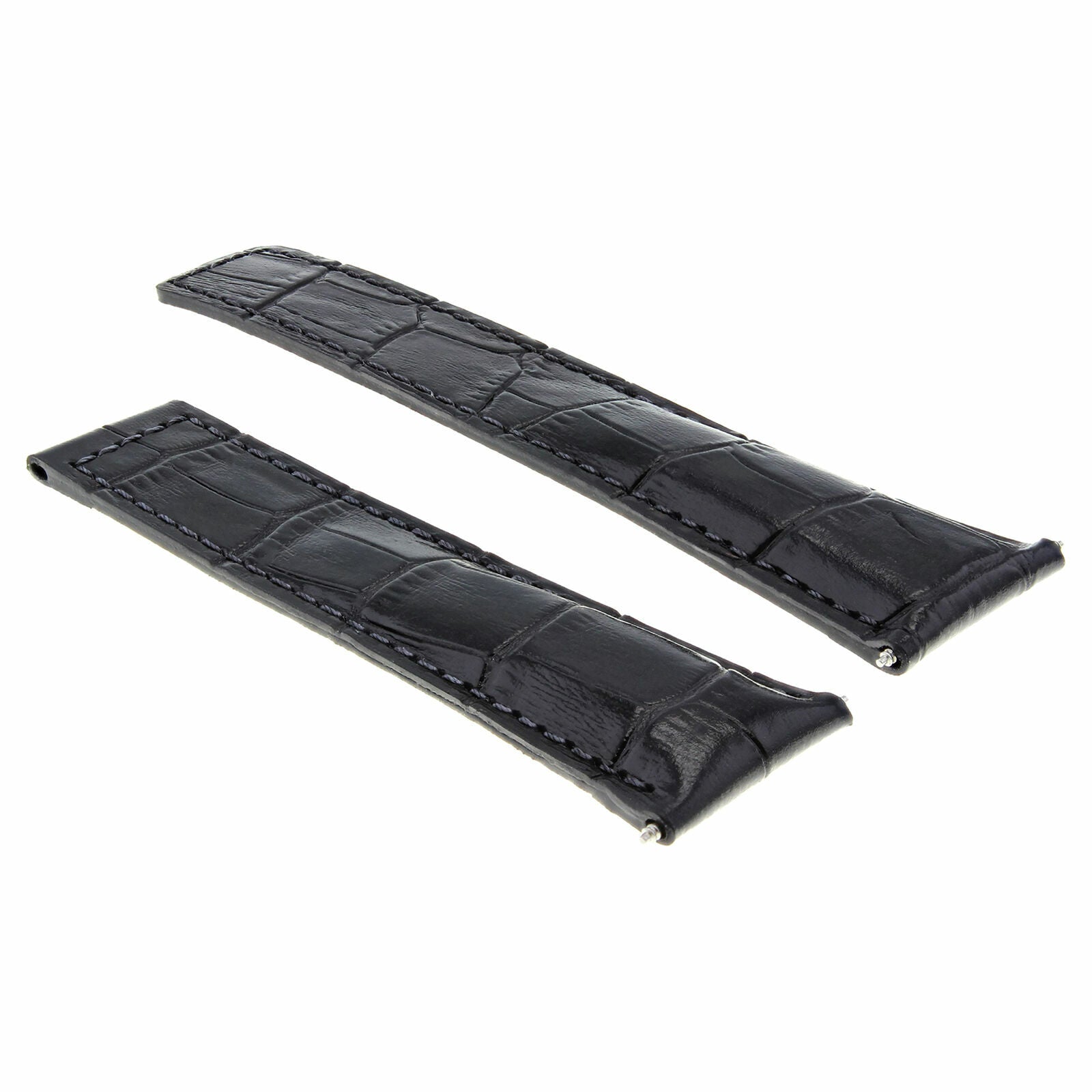 19MM LEATHER BAND STRAP DEPLOYMENT CLASP FOR TAG HEUER CARRERA WV211B BLACK 3T