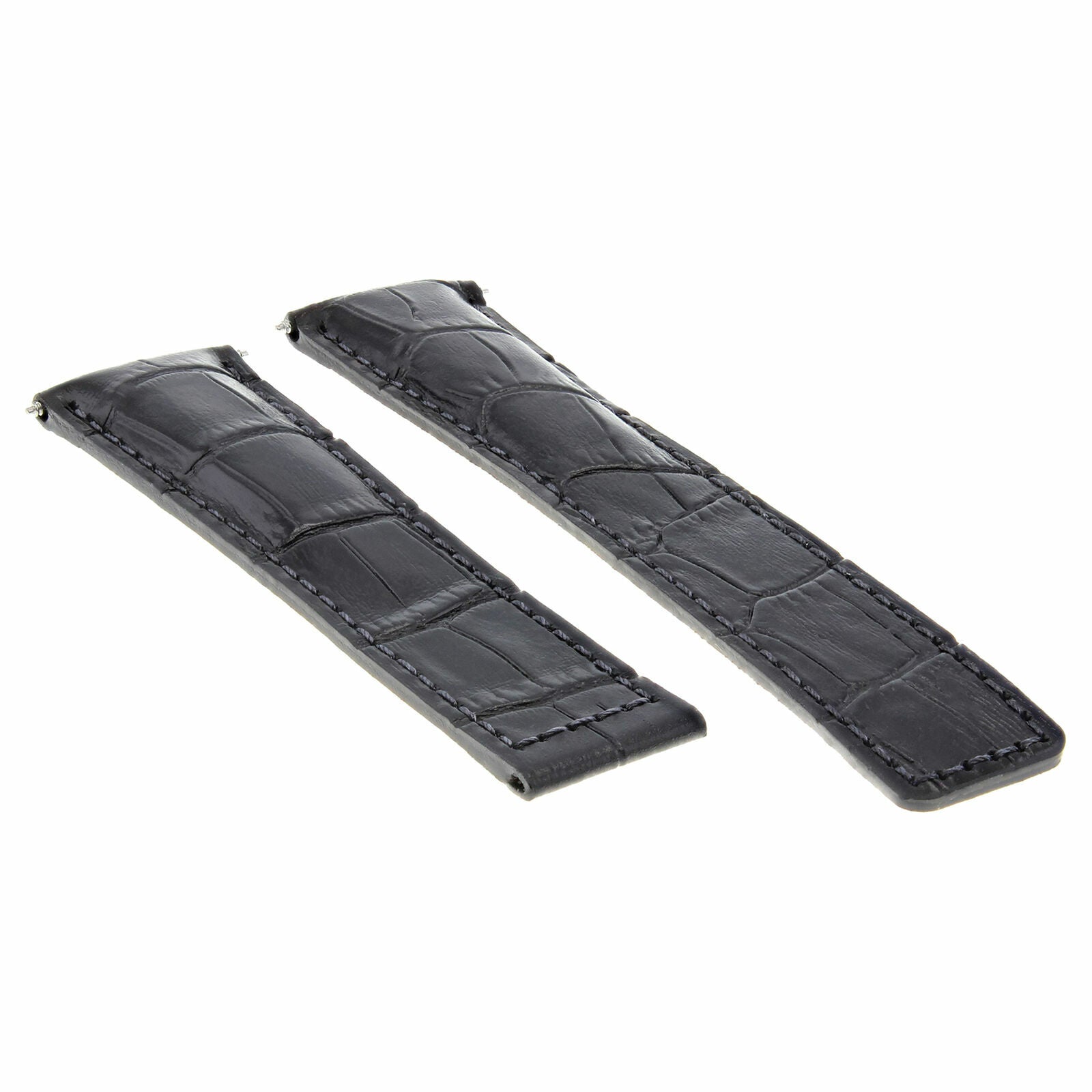 19MM LEATHER BAND STRAP DEPLOYMENT CLASP FOR TAG HEUER CARRERA WV211B BLACK 3T