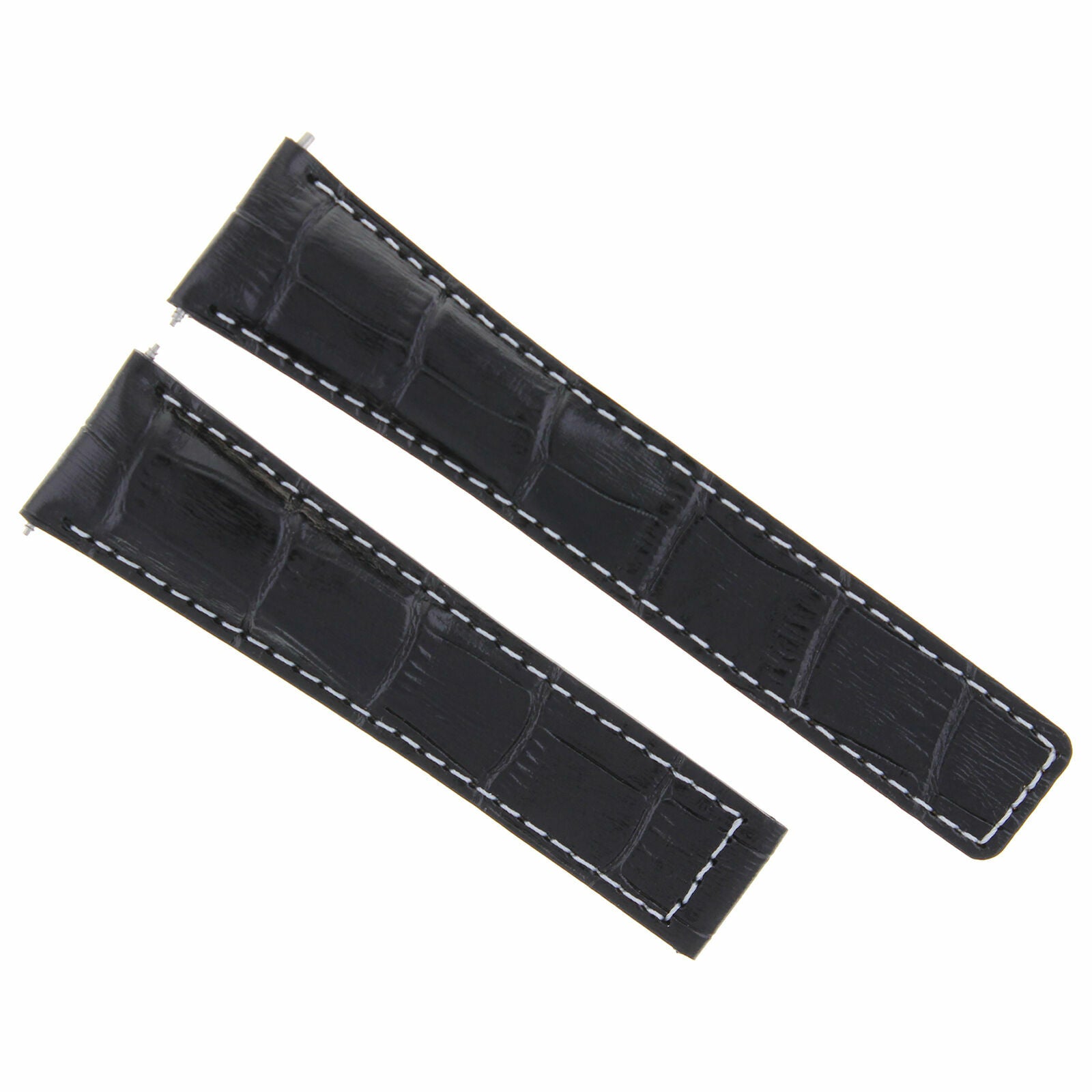 22MM LEATHER BAND DEPLOYMENT CLASP FOR TAG HEUER MONACO WW2110-0 WATCH BLACK WS