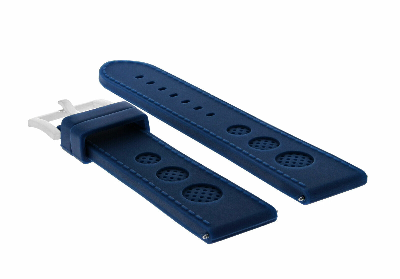 24MM RUBBER WATCH BAND STRAP FOR U-BOAT 48MM LUMINOX WATCH BLUE