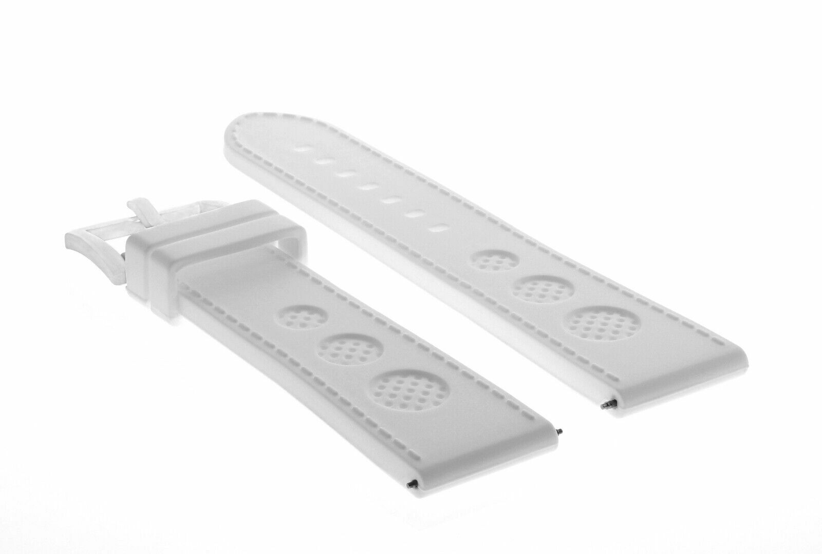 24MM RUBBER STRAP WATCH BAND STRAP FOR U-BOAT 48MM LUMINOX WATCH WHITE